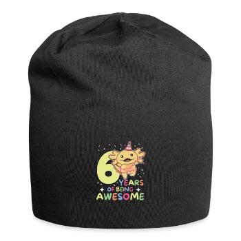Axolotl for 6th birthday children six years old - Jersey Beanie - black - Front