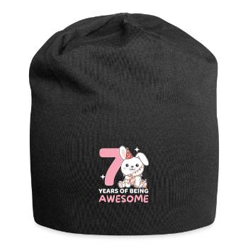 Hase zum 7. Geburtstag Kinder sieben Jahre alt - Jersey-Beanie - Schwarz - Vorne