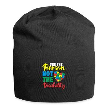autism awareness see the person not the disability - Jersey-Beanie - Schwarz - Vorne