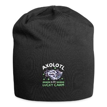 Axolotl is my lucky carm Kleeblatt St Patricks Day - Jersey Beanie - black - Front