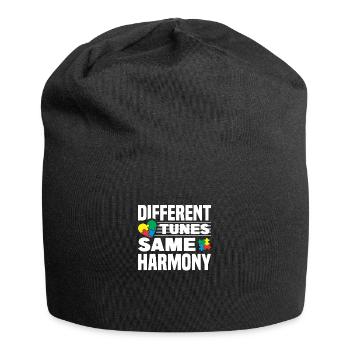 Autism Awareness Month Puzzle Music Heart - Jersey Beanie - black - Front