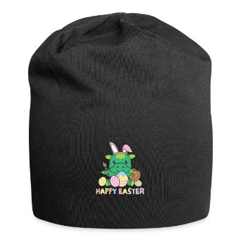 happy easter sweet dragon Easter with Easter eggs - Jersey Beanie - black - Front