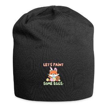 renards doux à Pâques avec œufs de Pâques renard - Bonnet en jersey - noir - Devant