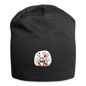 Panda cute animals for kids Kawaii pandas bears - Jersey Beanie - black - Front