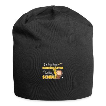 bye bye Kindergarten hallo Schule Affe - Jersey-Beanie - Schwarz - Vorne