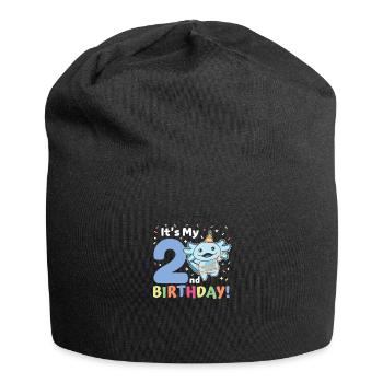 Axolotl pour les enfants de 2ème anniversaire deux ans - Bonnet en jersey - noir - Devant