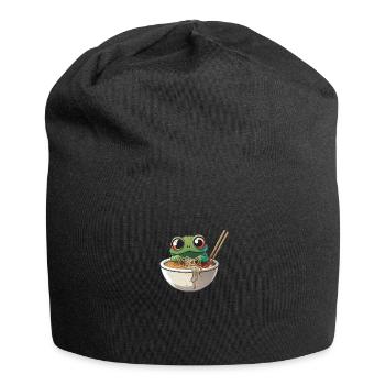 Mais d’abord ramen douce grenouille mange ramen ramen - Bonnet en jersey - noir - Devant