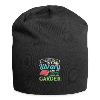 Book lover design with books for literature - Jersey Beanie - black - Front