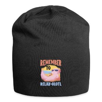Relaxolotl Axolotl lovers sweet animals relax - Jersey Beanie - black - Front