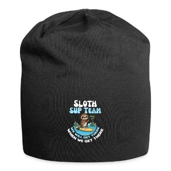 Sloth SUP Team amusant paresseux pagayant - Bonnet en jersey - noir - Devant