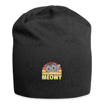 kawaii cat cute manga anime cats retro meowy - Jersey Beanie - black - Front