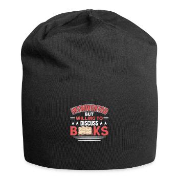 Book lover design with books for literature - Jersey Beanie - black - Front