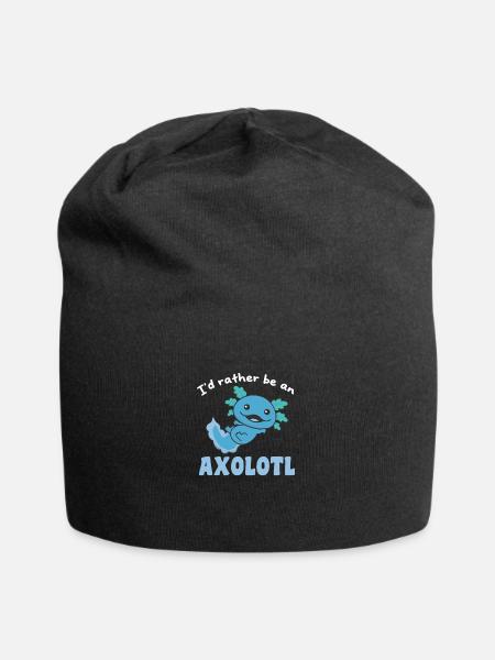 Ich wäre lieber ein Axolotl - süßes Axolotl - Jersey-Beanie - Schwarz