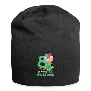 Drache zum 8. Geburtstag Kinder acht Jahre alt - Jersey-Beanie - Schwarz - Vorne