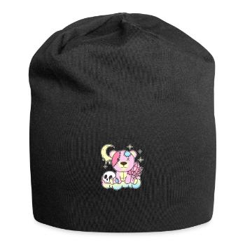Kawaii Gothic Bear Pastel Gothic Goth - Jersey Beanie - black - Front