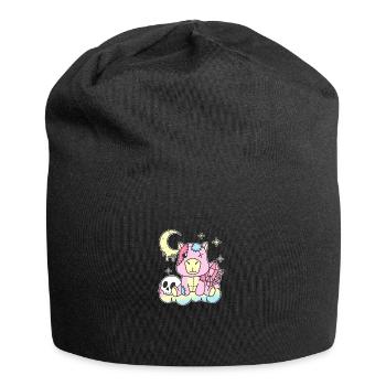 Kawaii Gothic Capybara Pastellfarben Gothic Goth - Jersey-Beanie - Schwarz - Vorne