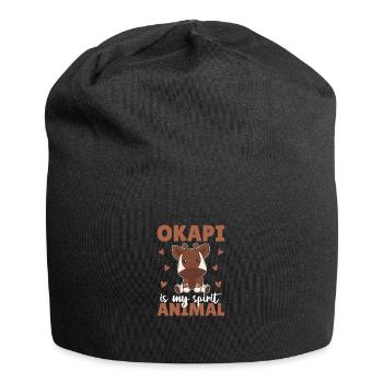 Okapi is my spirit animal - sweet Okapi - Jersey Beanie - black - Front