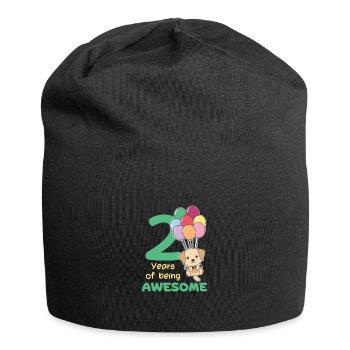 Labrador pour les enfants de 2e anniversaire de deux ans - Bonnet en jersey - noir - Devant