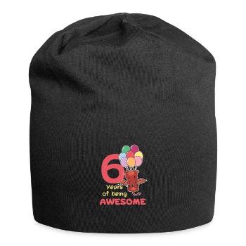 Drache zum 6. Geburtstag Kinder sechs Jahre alt - Jersey-Beanie - Schwarz - Vorne
