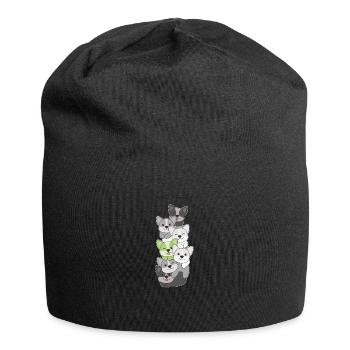 Agender Flag Pride LGBTQ Cute Corgi Stack - Jersey Beanie - black - Front