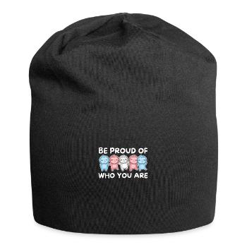 Transgender Flag Gay Pride LGBTQ Faultier - Jersey-Beanie - Schwarz - Vorne