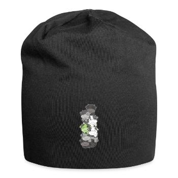 Agender Flag Pride LGBTQ Cute Cow Stack - Jersey Beanie - black - Front