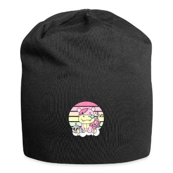 Kawaii Gothique Hippopotame Couleurs Pastel Gothique Goth - Bonnet en jersey - noir - Devant