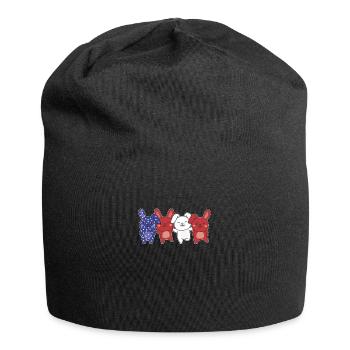Hase für den vierten Juli USA Flagge Hasen - Jersey-Beanie - Schwarz - Vorne