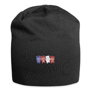 Flusspferd für den vierten Juli USA Flagge - Jersey-Beanie - Schwarz - Vorne