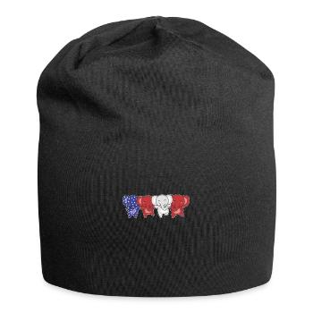 Elefant für den vierten Juli USA Flagge Elefanten - Jersey-Beanie - Schwarz - Vorne