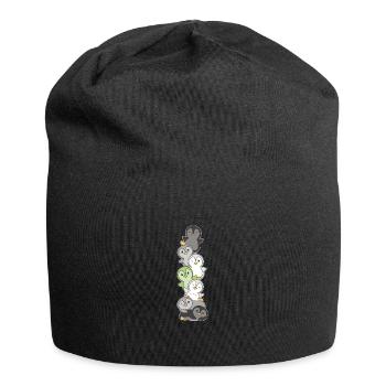 Agender Flag Pride LGBTQ Cute Penguin Stack - Jersey Beanie - black - Front