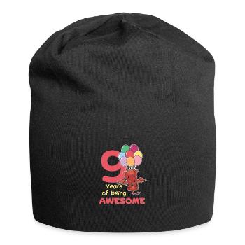 Drache zum 9. Geburtstag Kinder neun Jahre alt - Jersey-Beanie - Schwarz - Vorne