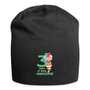 Fuchs zum 3. Geburtstag Kinder drei Jahre alt - Jersey-Beanie - Schwarz - Vorne