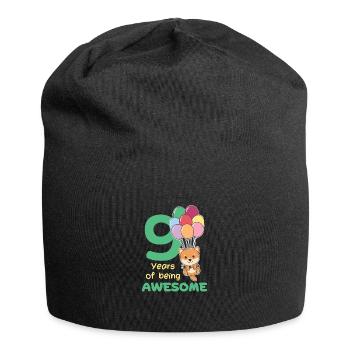 Shiba Inu for 9th birthday children nine years old - Jersey Beanie - black - Front