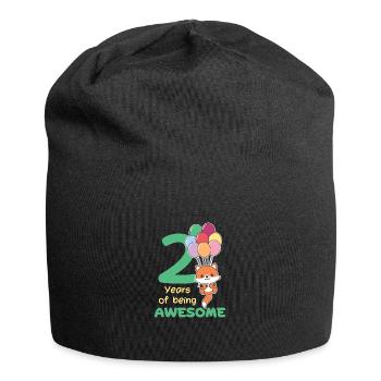 Fuchs zum 2. Geburtstag Kinder zwei Jahre alt - Jersey-Beanie - Schwarz - Vorne