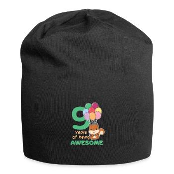 Squirrel for the 9th birthday children nine years - Jersey Beanie - black - Front