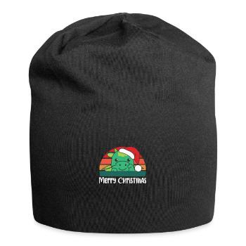 merry Christmas Retro Drache Weihnacht - Jersey-Beanie - Schwarz - Vorne