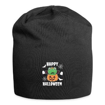 Frog Happy Halloween Pumpkin Bat Costume - Jersey Beanie - black - Front