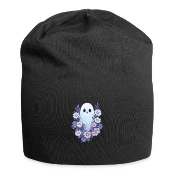 Halloween groovy Geist Hippie Blumen Vintage - Jersey-Beanie - Schwarz - Vorne