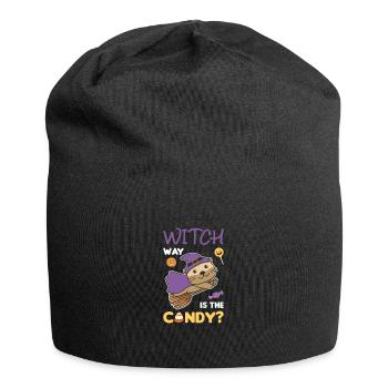 Otter Hexen Witch way is the candy Happy Halloween - Jersey Beanie - black - Front
