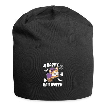 Corgi Joyeux Halloween Sorcière Enfants Sorcière Costume de Sorcière - Bonnet en jersey - noir - Devant