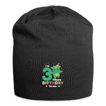 Drache zum 3. Geburtstag Kinder drei Jahre alt - Jersey-Beanie - Schwarz - Vorne