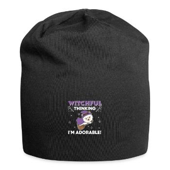 Alpaca Halloween Witch Witches I'm Adorable - Jersey Beanie - black - Front