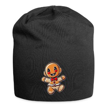 Niedlicher Lebkuchenmann - Jersey-Beanie - Schwarz - Vorne
