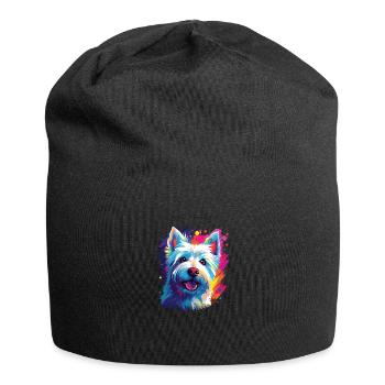 Watercolor Colorful West Highland White - Jersey Beanie - black - Front