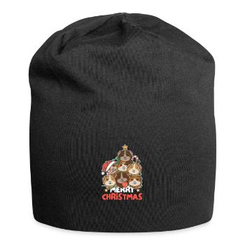 Cochon d’Inde arbre de Noël joyeux Noël - Bonnet en jersey - noir - Devant