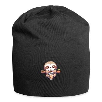Kawaii Faultiere Bubble Tea Boba Faultier - Jersey-Beanie - Schwarz - Vorne