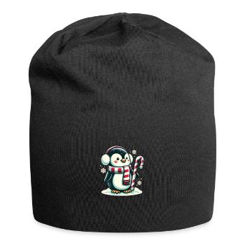 Pingouin Noël Animaux Pingouins mignons - Bonnet en jersey - noir - Devant
