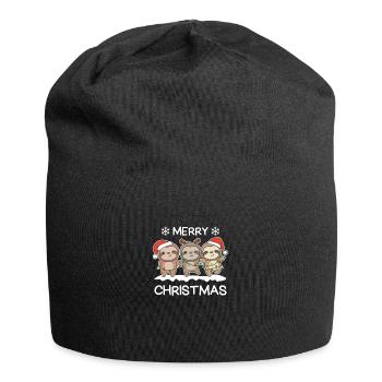 Merry Christmas Sloth Christmas Eve Sloths - Jersey Beanie - black - Front