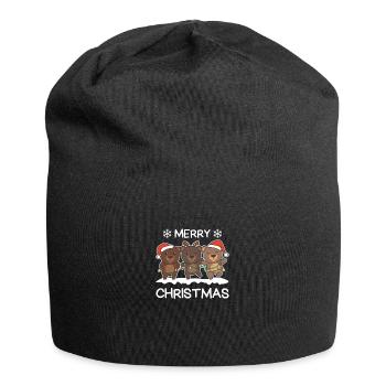 Merry Christmas Bear Christmas Eve Bears - Jersey Beanie - black - Front